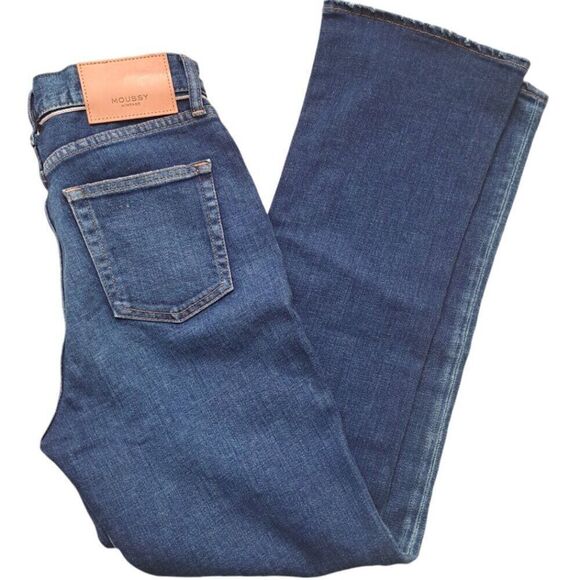 Moussy Japan Women's Straight Leg Howa Factory Distress High Waist Denim Blue 25 - Picture 5 of 8